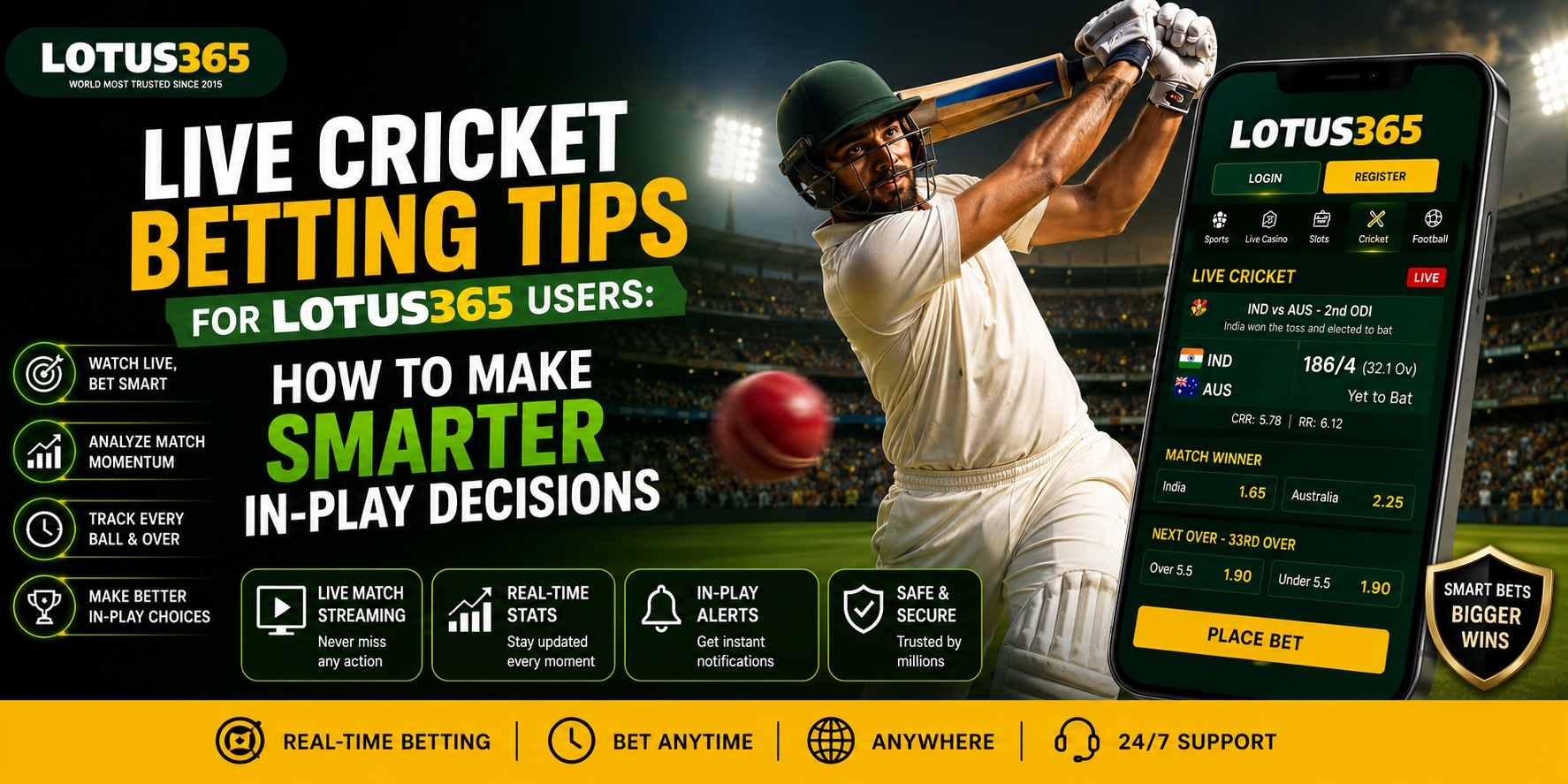 Live Cricket Betting Tips for Lotus365 Users: How to Make Smarter In-Play Decisions