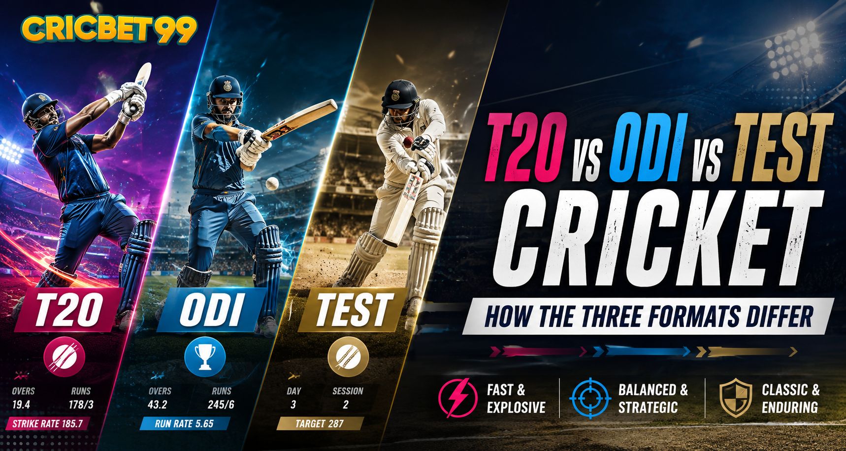T20 vs ODI vs Test Cricket: How the Three Formats Differ