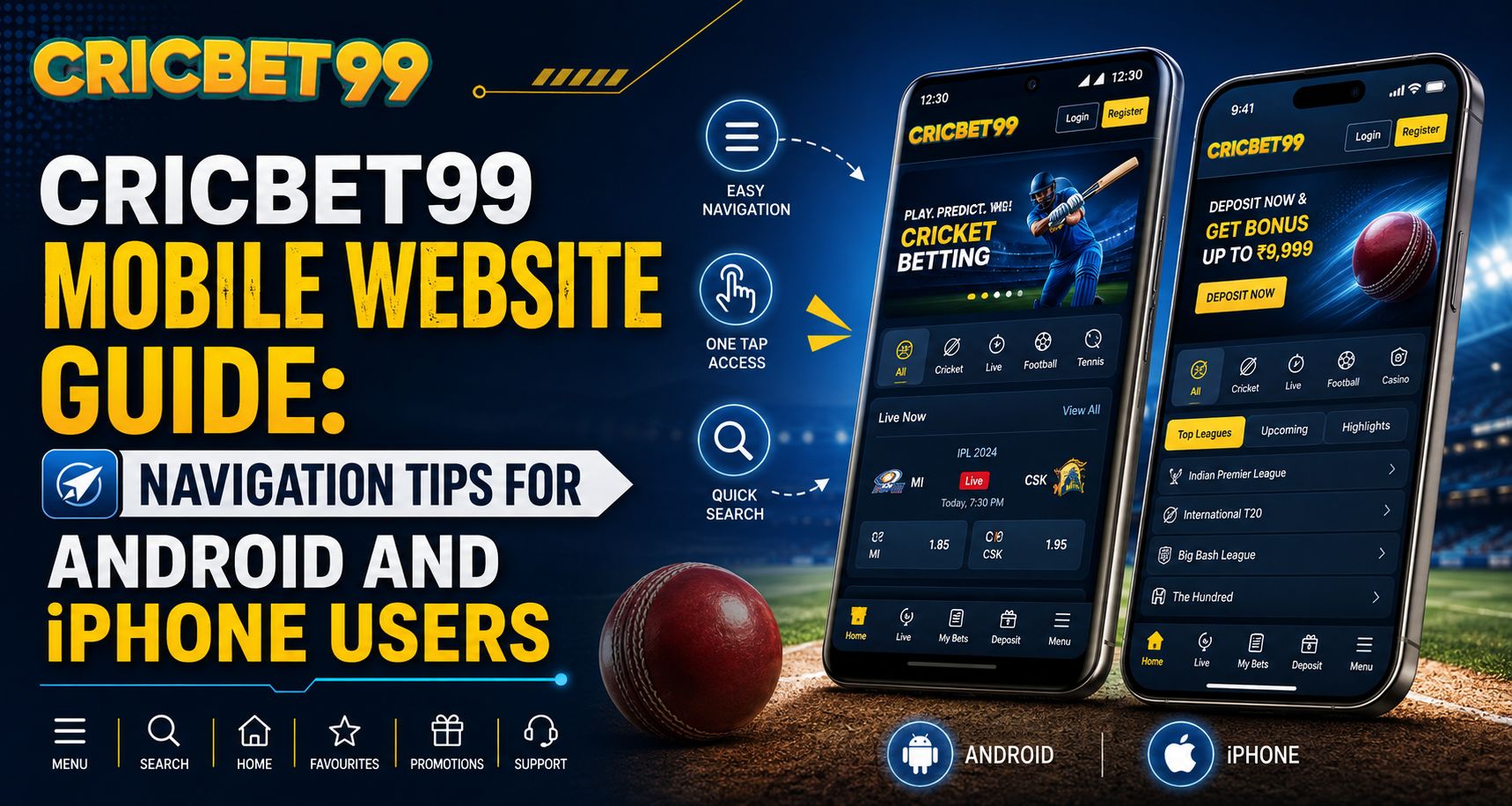 Cricbet99 Mobile Website Guide: Navigation Tips for Android and iPhone Users