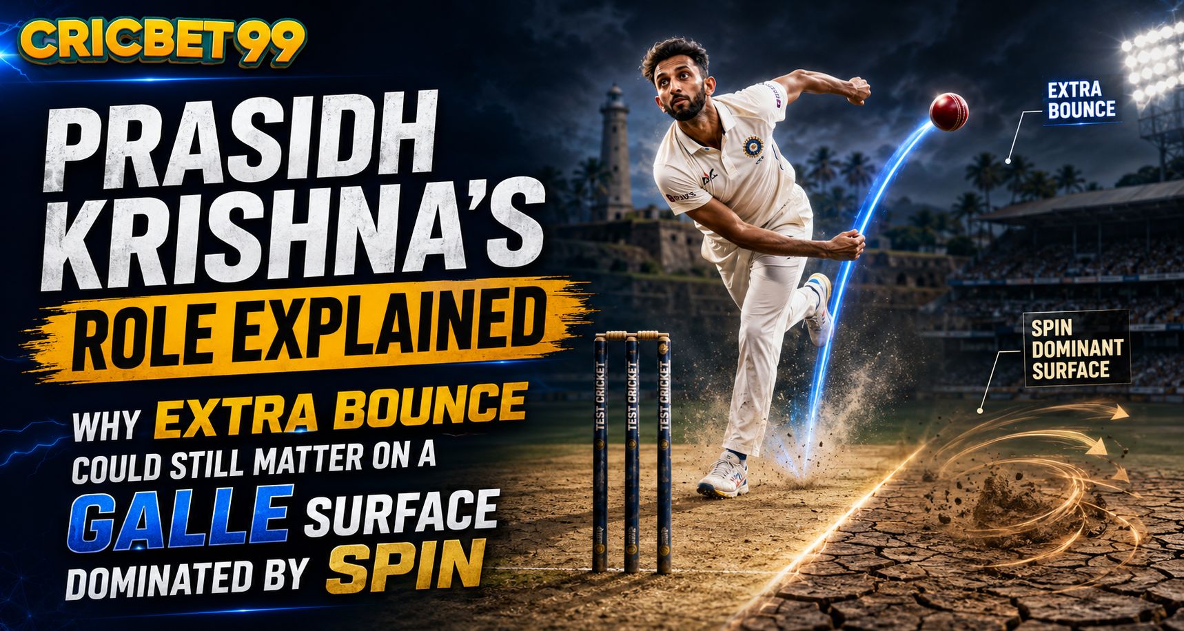 Prasidh Krishna’s Role Explained: Why Extra Bounce Could Still Matter on a Galle Surface Dominated by Spin