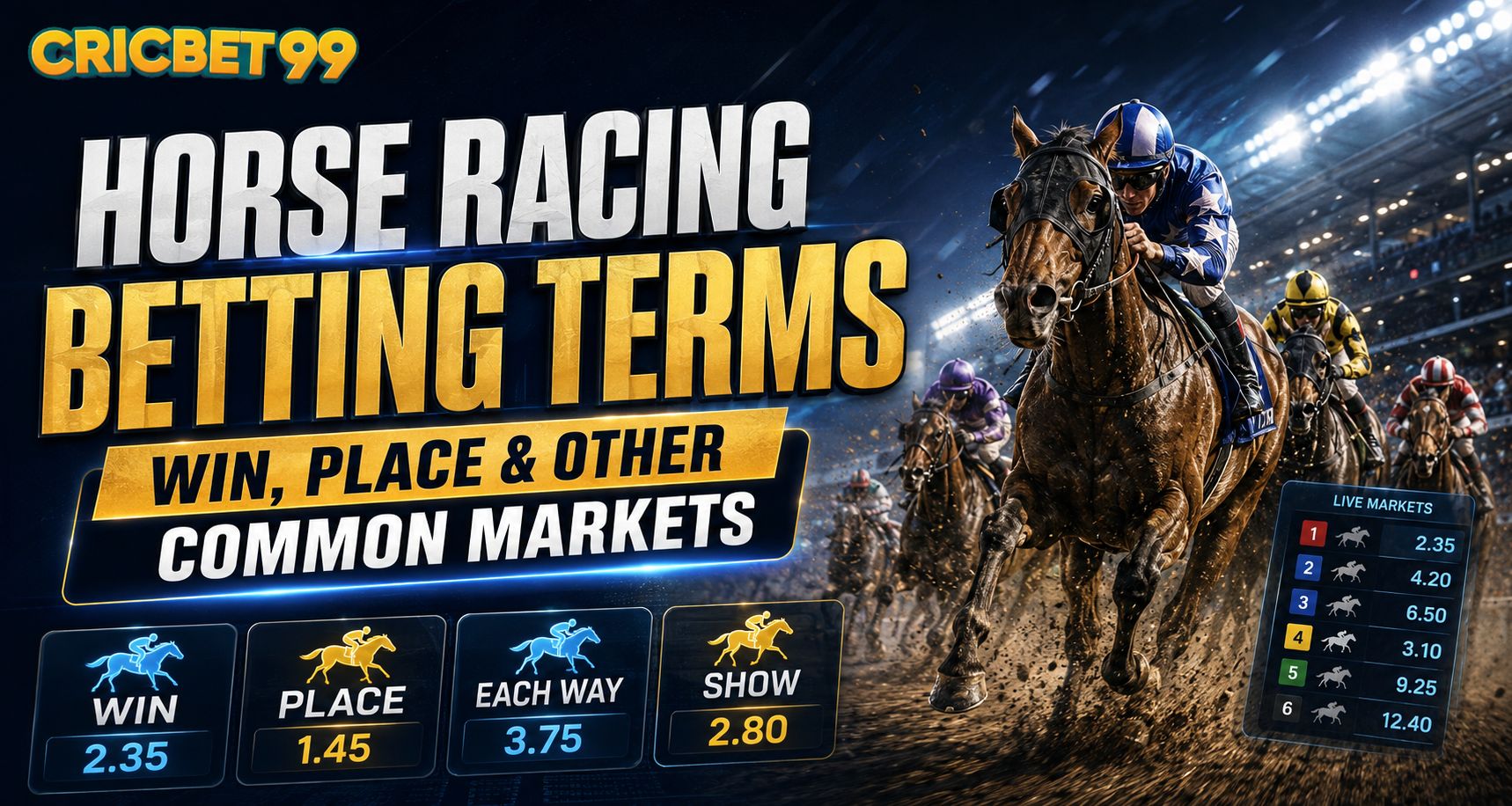 Horse Racing Betting Terms Explained: Win, Place and Other Common Markets