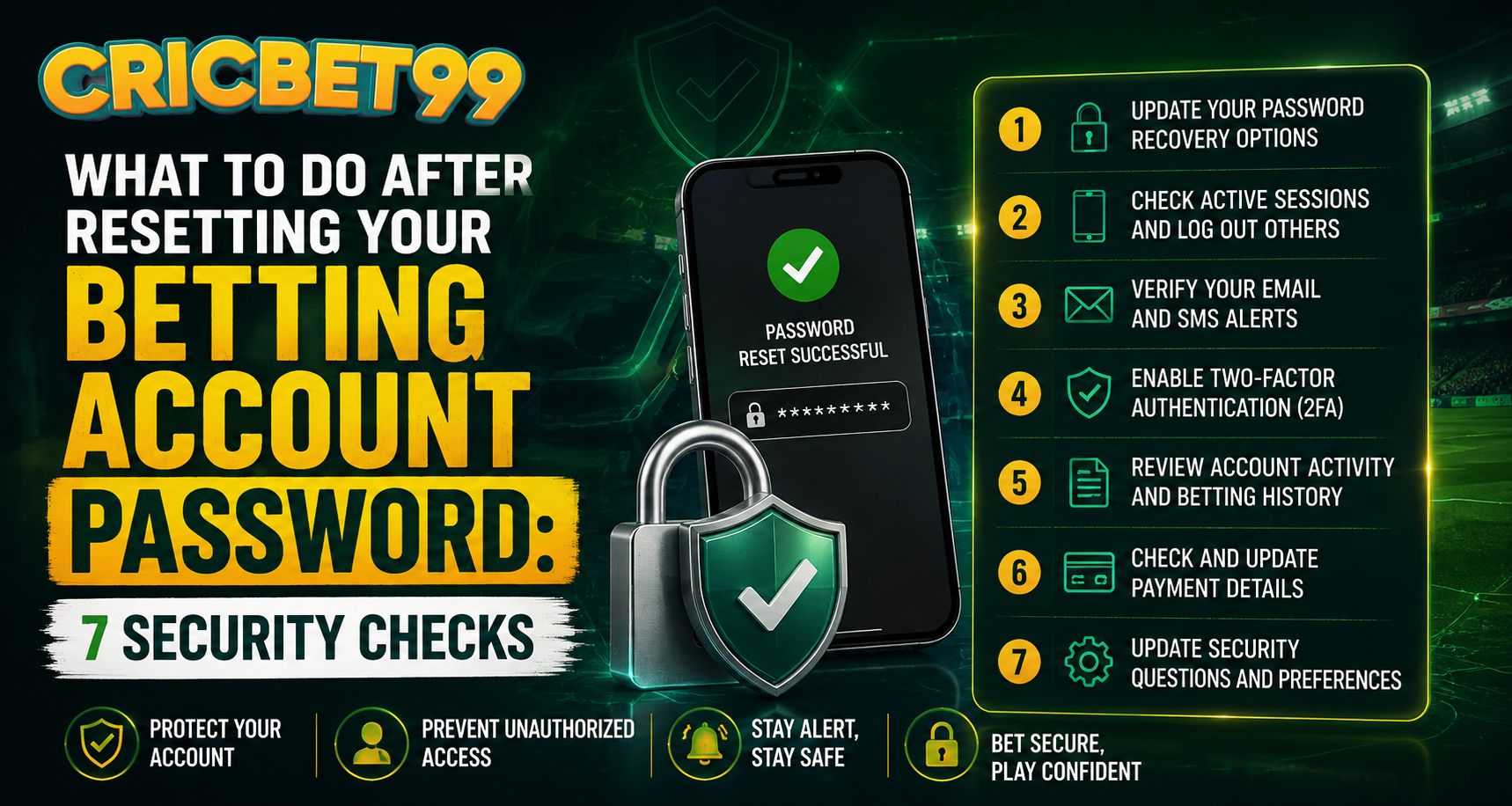 What to Do After Resetting Your Betting Account Password: 7 Security Checks