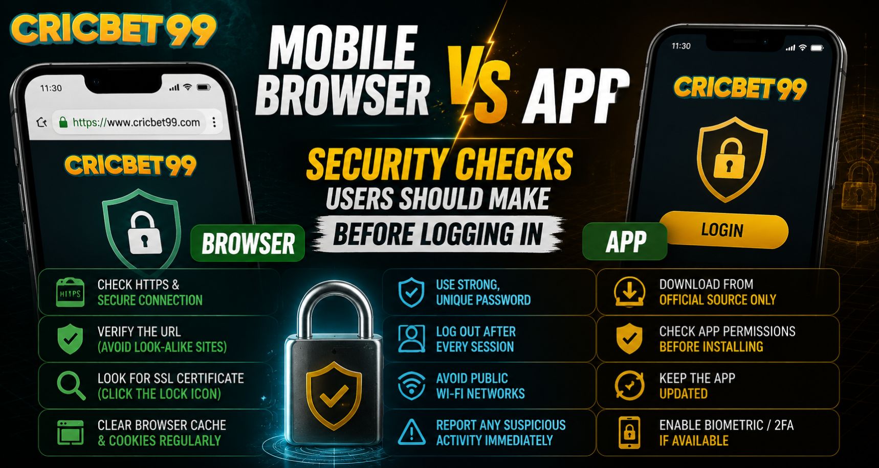 Cricbet99: Mobile Browser vs App - Security Checks Users Should Make Before Logging In