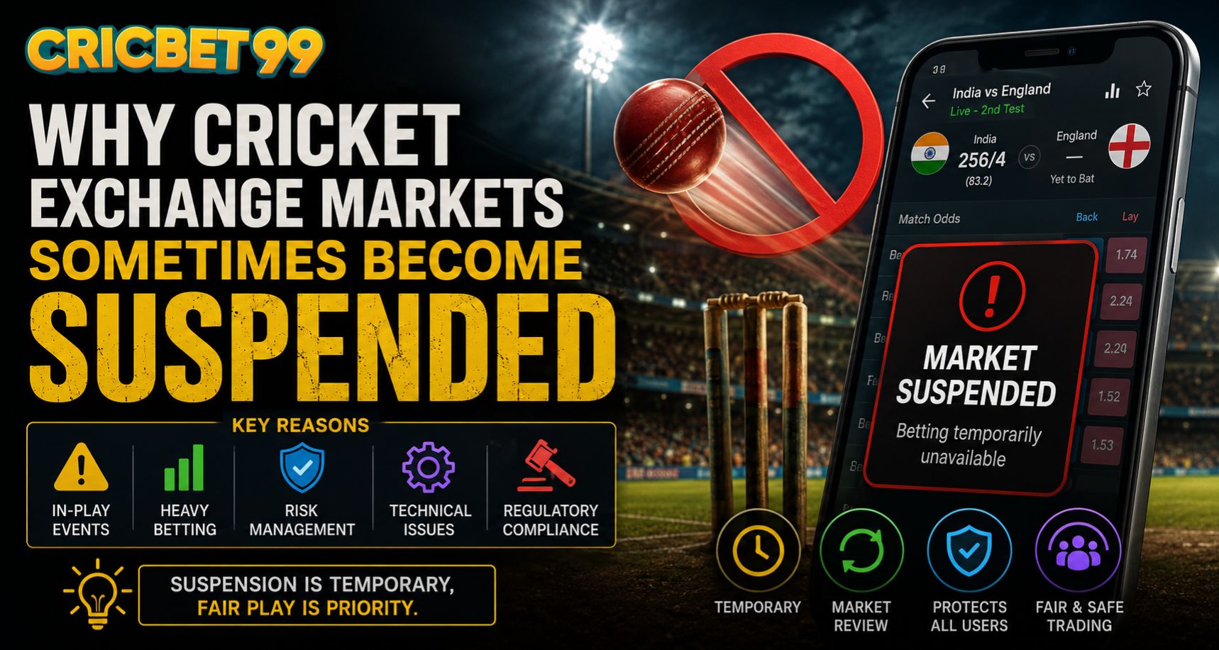 Why Cricket Exchange Markets Sometimes Become Suspended